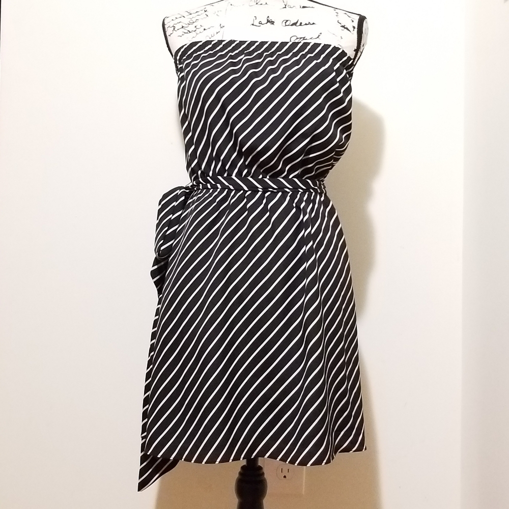Express strapless dress black & whi…
